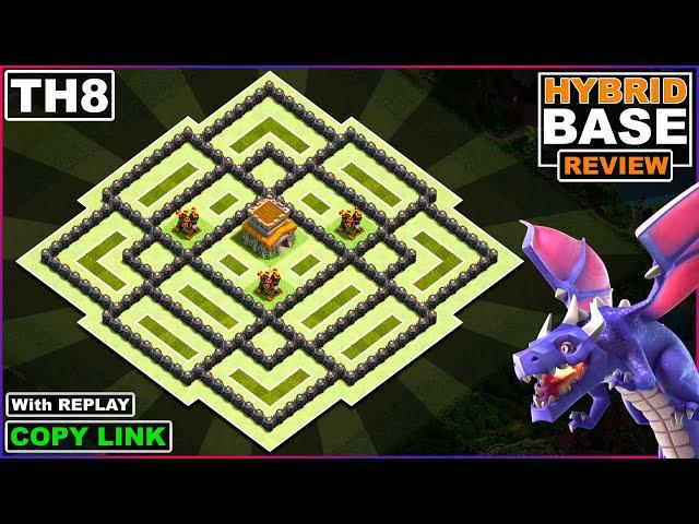 NEW BEST TH8 Hybrid/Trophy Base 2022 with COPY LINK | COC Town Hall 8 Base Design - Clash of Clans