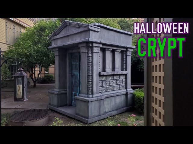 Making a Halloween Graveyard Crypt - Life Size Cemetery Mausoleum Prop