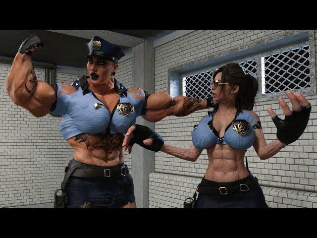 The Magical Sip: Cop Claire muscle Growth Transformation. (Watch Patreon for full video )