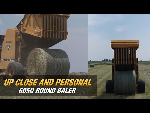 Walkaround of the Vermeer 605N round hay baler