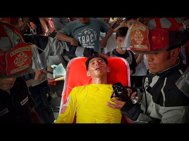 I tried to run 3,000 km & get carried away in a stretcher  Km 2,662 (Antigua, Guatemala)