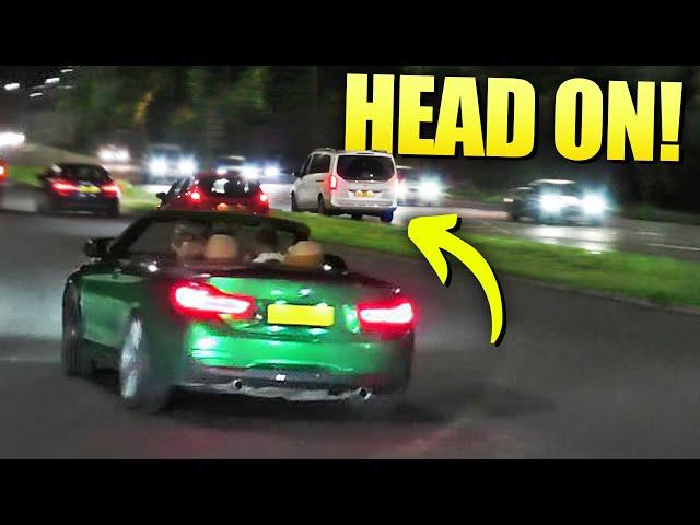 LUNATIC NPC Drives Through ONCOMING Traffic at Car Meet!