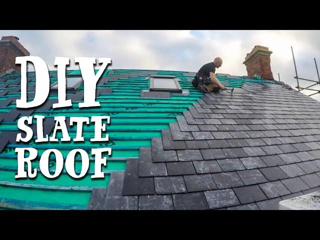 NATURAL SLATE ROOF - First Attempt at Roofing!