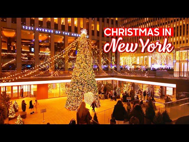 NEW YORK Christmas Walk  Holiday Season in Manhattan  Walking Tour 4K