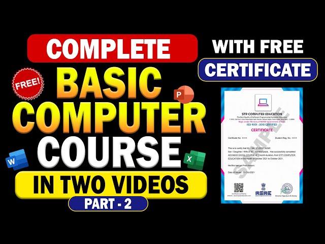 Complete Basic Computer Course - With Free Certificate | Part 2