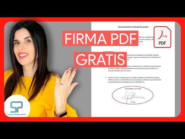 Cómo FIRMAR un PDF GRATIS con firma electrónica 