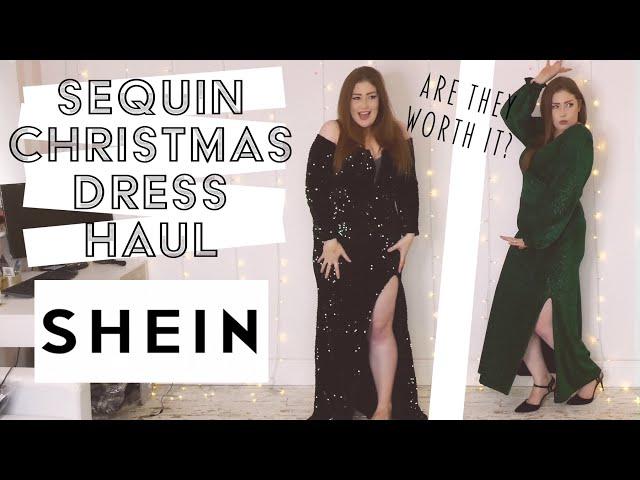 SHEIN SEQUIN SPARKLY DRESS HAUL | CHRISTMAS DRESSES | FESTIVE PARTY DRESS TRY ON