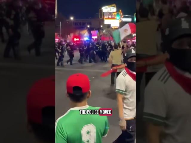 Protests in Downtown Las Vegas abruptly ended by police with projectiles & tear gas ICE immigration