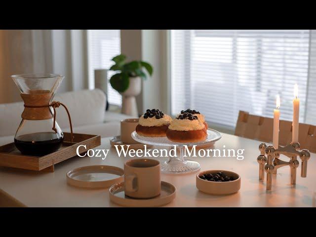 Morning Diaries I Cozy  Weekend Morning with Coffee, Bilberry buns and delicious meal I Slow Living