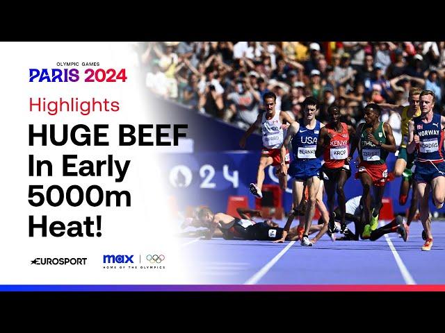 FALLS & FIGHTS in 5,000M HEAT!  | #Paris2024 Highlights | #Olympics