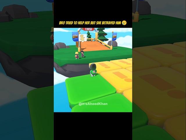 Bro Tried To Help Her But She Betrayed Him In Tile Fall  Stumble Guys Respect Moment 
