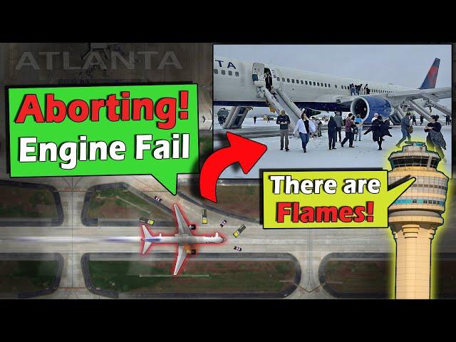 Delta Plane EVACUATED ON RUNWAY | Engine Fail + Fire on Takeoff!