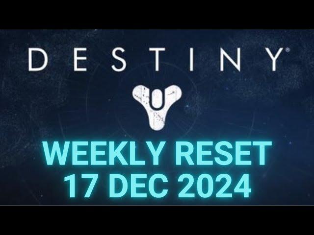 Destiny 1 - Weekly Reset - Vendor and Faction Inventory, Weapons and Loot 17 Dec 2024, Dec/17/2024