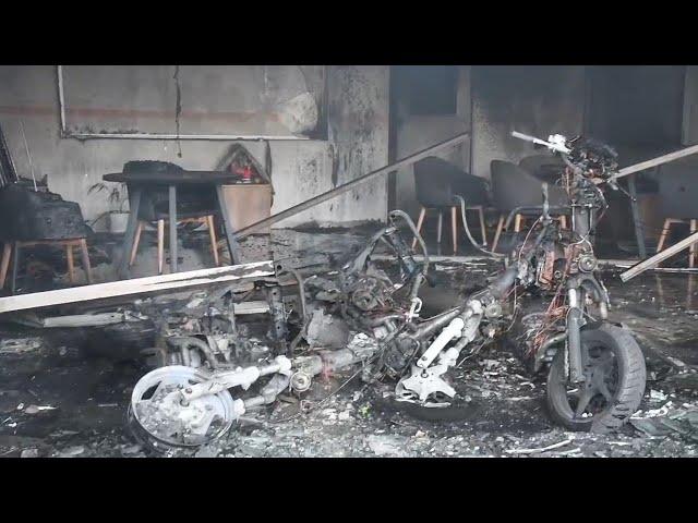 ELECTRIC BIKE SHOWROOM CAUGHT FIRE AT HUMNABAD CIRCLE RING ROAD GULBARGA|NO CAUSALITY REPORTED