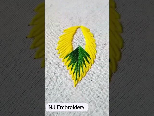 Very attractive leaf hand embroidery design hand embroidery tutorial for beginners#shorts #trending