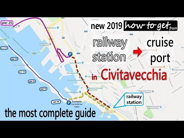 (best new route) Civitavecchia guide Train station to cruise terminals @CruiseTravelVideos