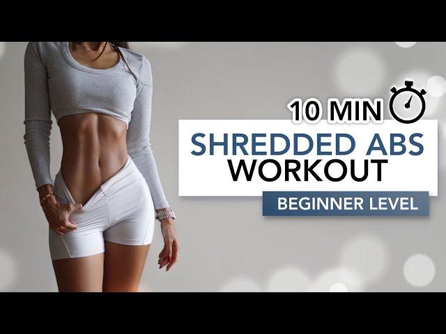 10 MIN SHREDDED ABS BEGINNER WORKOUT (With Breaks) | Get Toned Abs & A Flat Belly | Eylem Abaci