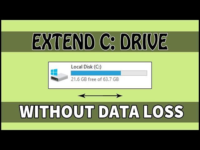 How To Extend C Drive in windows 10 | Extend C Drive Without Losing Data