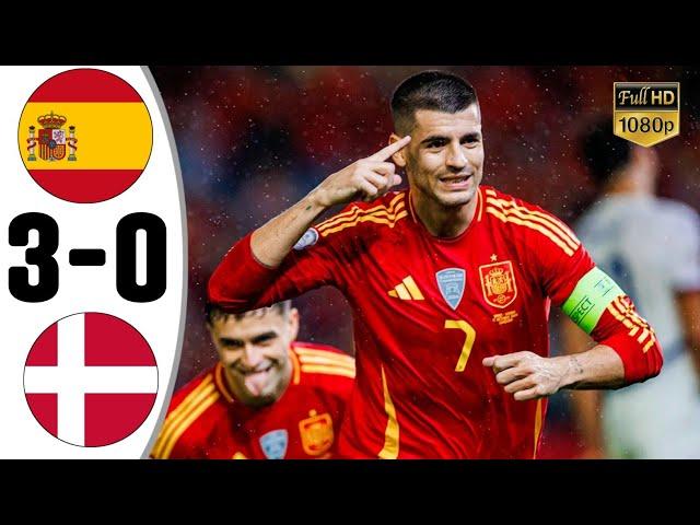 Spain vs Denmark 3-0 • UEFA Nations League 2024 Highlights & All Goals 2024 • Spanyol Tadi Malam