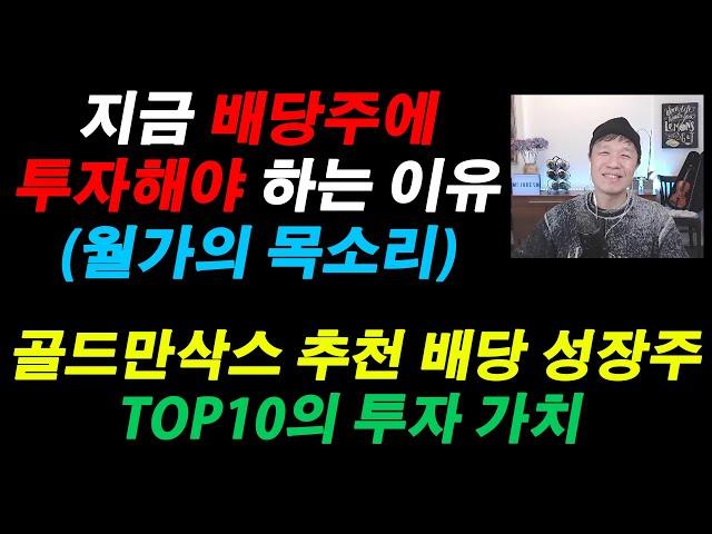 지금 배당주에 투자해야 하는 이유 / 골드만삭스가 추천하는 배당 성장주 TOP10의 투자 가치는? #미국배당주추천 #미국주식분석 #월가의추천주식