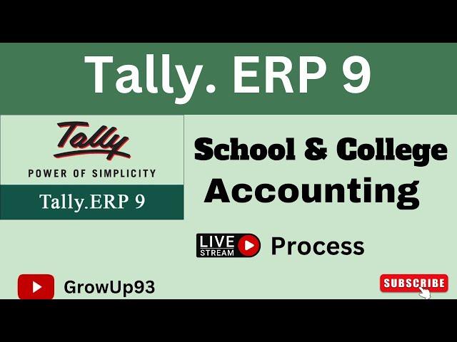 School & College Accounting in tally I Educational Accounting I Institute I School fee Accounting I