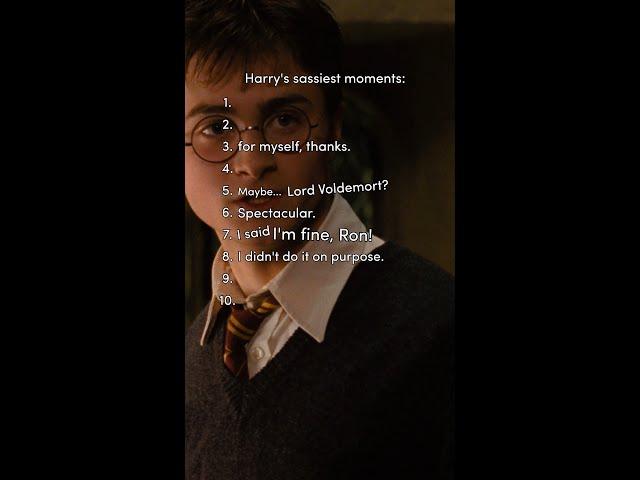 Ranking Harry's sassiest moments #HarryPotter