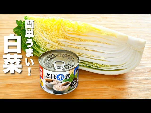 【白菜の簡単レシピ】鯖缶と合わせて炒めるだけ！びっくりするほどうまい。