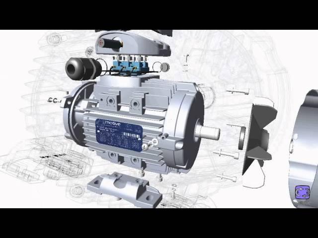 Motive IE2 and IE3 three phase asynchronous AC motors for industrial use of the delphi series