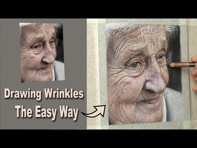 Pastel Pencil Portrait Tutorial. Ageing Skin Study. Narrated with some real-time footage.