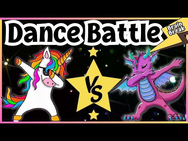 Dance Battle: Unicorns VS Dragons | Brain Break | Just Dance | Freeze Dance | Games for Kids