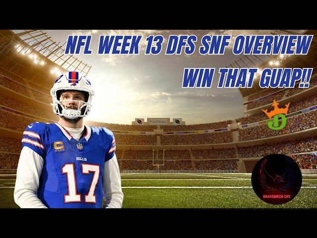 Week 13 | SNF | 49ers vs Bills | Showdown | NFL | DFS | Draftkings | Advice | Strategy | Lineup