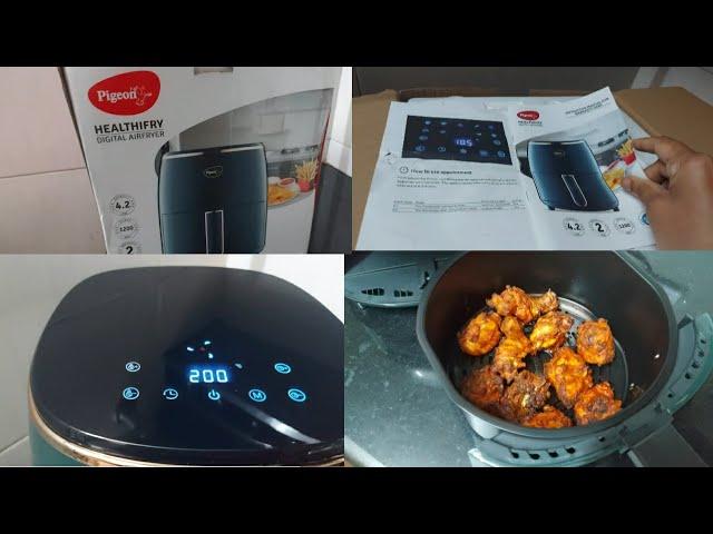 How to use Pigeon Digital Airfyer/Pigeon Airfryer Review/Easy airfryed chicken at home with no oil