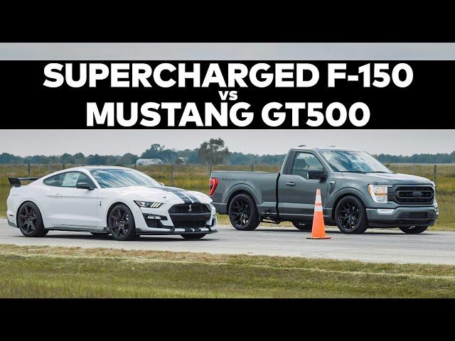 Supercharged 2021 F-150 vs GT500 DRAG RACE! // VENOM 775 by Hennessey