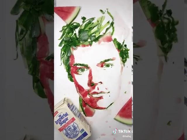 Art! face with watermelon