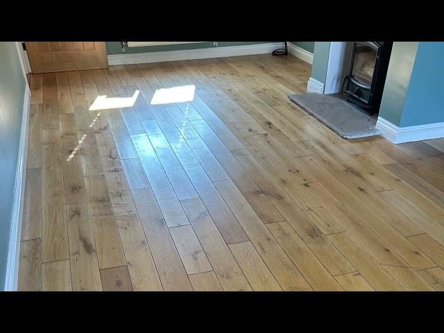Wood floor sand, fill and lacquer