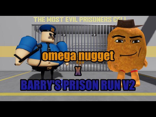 omega nugget and BARRY'S PRISON RUN V2 Roblox funny escape obby gameplay