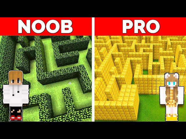 Minecraft NOOB Vs PRO: GIANT MAZE BUILD CHALLENGE! (Tagalog)