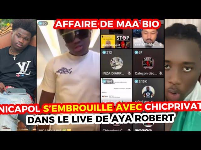 NICAPOL A SACAGE LE LIVE DE AYA ROBERT AVEC UN INTERNAUT SUR L'AFFAIRE DES DETTES DE MAA BIO