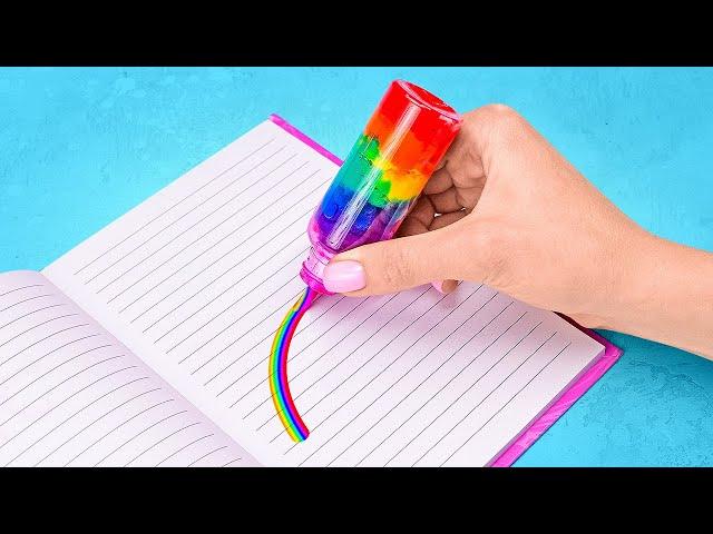 WOW!RAINBOW CRAFTS FOR EVERYONE || DIYs For School and Home