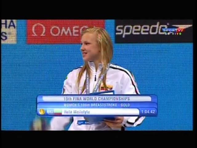 Ruta Meilutyte - Medal Ceremony - Barcelona 2013