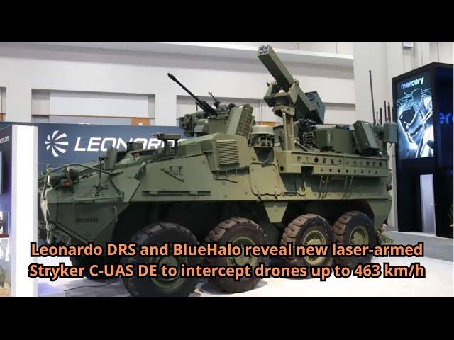 Leonardo DRS and BlueHalo reveal new laser-armed Stryker C-UAS DE to intercept drones up to 463 km/h