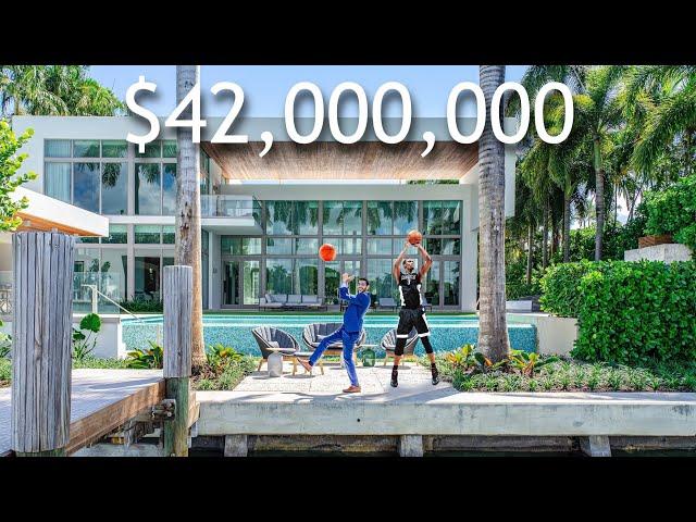 Touring a $42,000,000 MODERN MIAMI BEACH WATERFRONT MANSION - Former Home of NBA Champ, Chris Bosh!