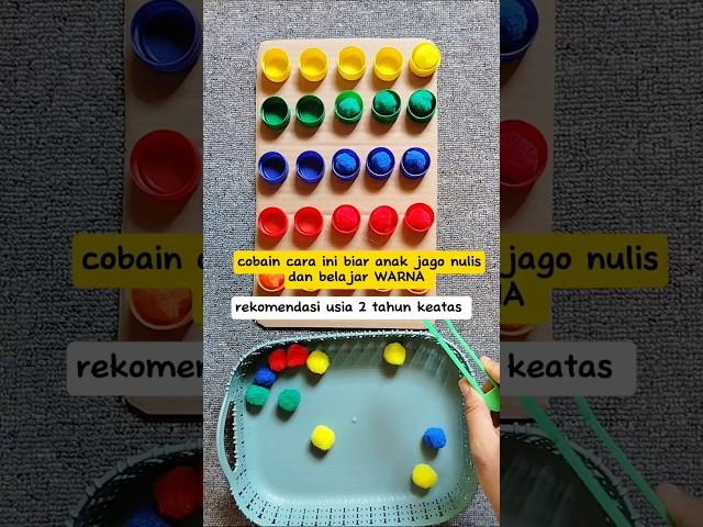 Ide permainan edukasi buat belajar warna #montessori #toddleractivity