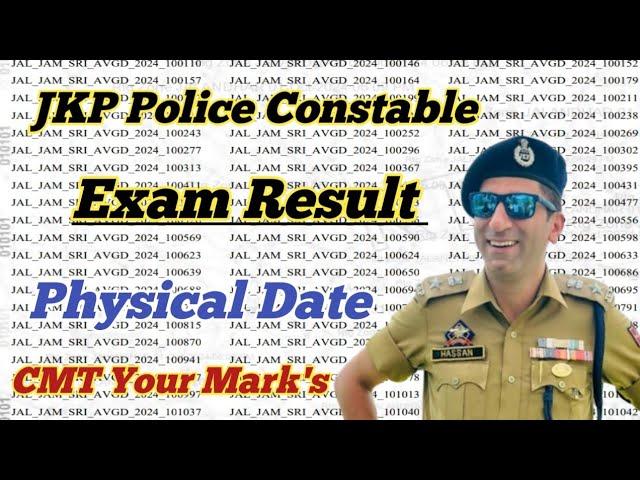 JKP Police Constable Exam Result ll JKP Police Exam Result  ll Physical Date ll Live  Update