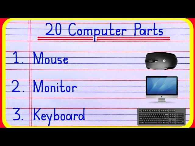 20 Computer Parts Name in English | Computer Parts Name | Parts of Computer | Computer Parts