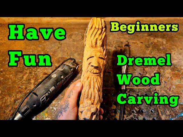 Beginners - How to wood carve a Woodspirit with a Dremel.