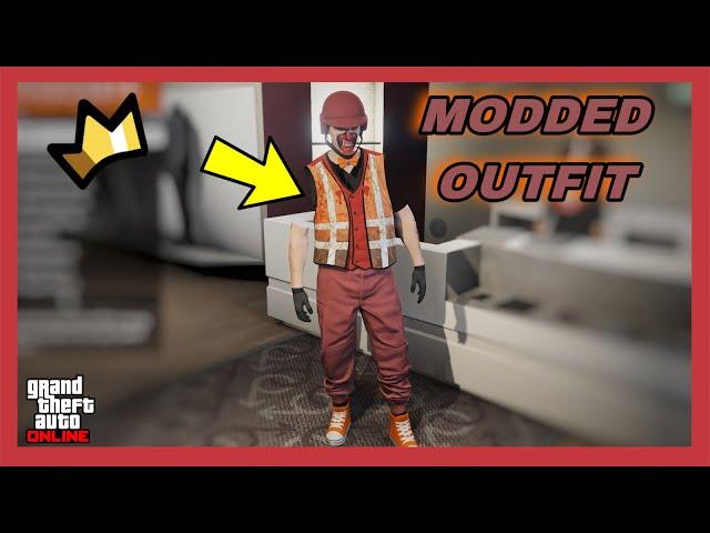 GTA 5 ONLINE - MALE MODDED RED JOGGERS TRASH VEST INVISIBLE SHOULDERS OUTFIT TUTORIAL