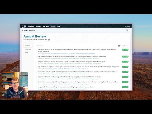 Career Minder Reviews Design Walkthrough