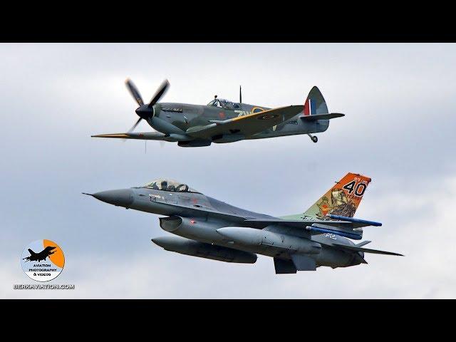 Heritage flight fly by | F-35 F-16 Spitfire | Luchtmachtdagen