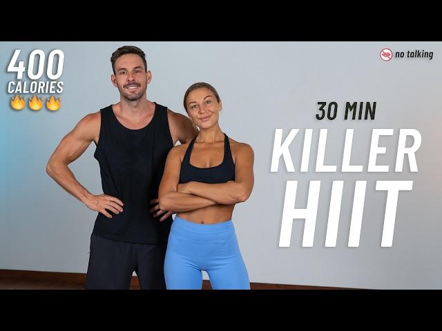 30 MIN KILLER HIIT Workout - Full Body Cardio, No Equipment, No Repeats